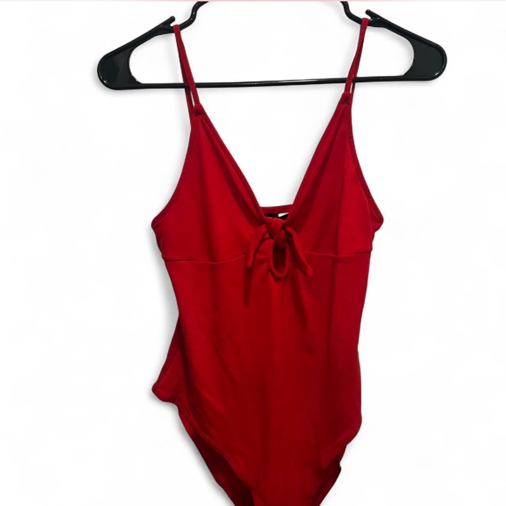 H&M Bold Red Knotted Bodysuit